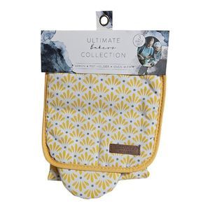 Eco One Kitchen 3 piece Baker's Set Apron, Pot Holder, & Oven Mitt Yellow